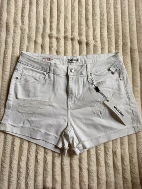 Maurices White Distressed Denim Shorts NWT